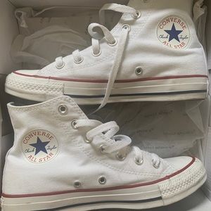 White Converse high top All Star